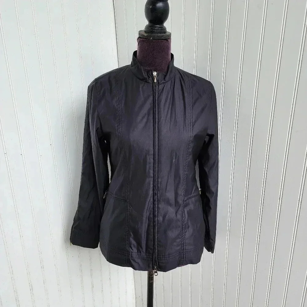 Nike Golf Clima-Fit Women’s Jacket Full Zip Lined Windbreaker Black Sz XS (0-2)